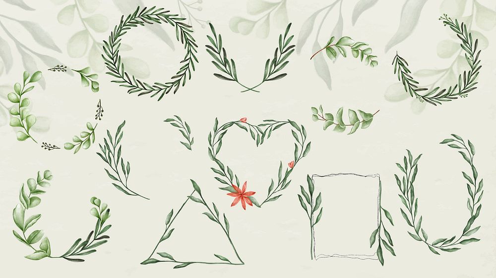 Floral wreaths collection vector