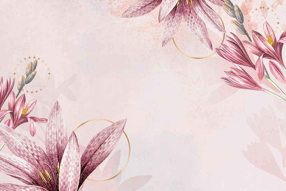 Pink amaryllis pattern background vector