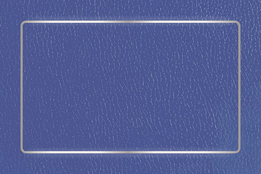 White gold frame on blue leather background vector