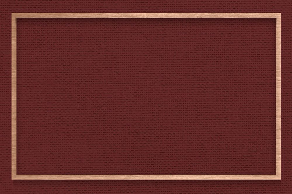 Wooden frame on red fabric textured background vector