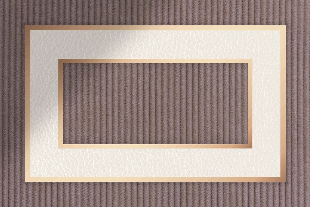 Beige frame on brown corduroy textured background vector