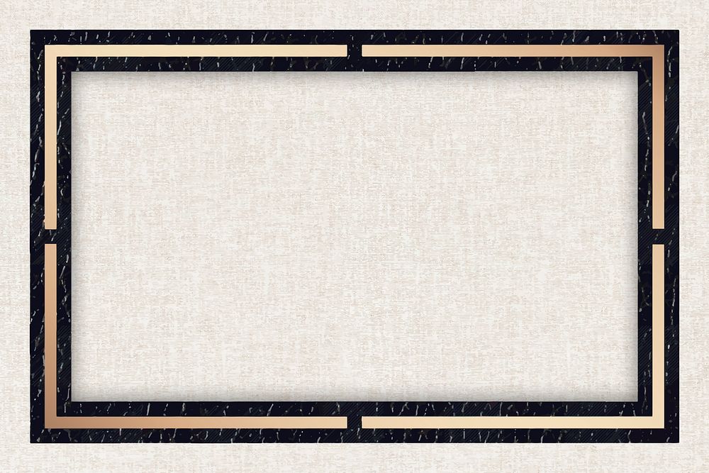Black leather frame on beige textile background vector