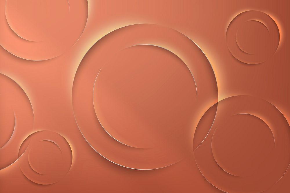 Orange circles with drop shadow pattern background vector