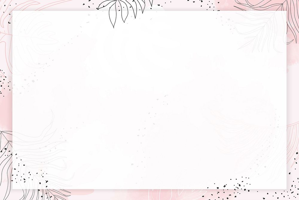 Pink rectangle watercolor frame vector