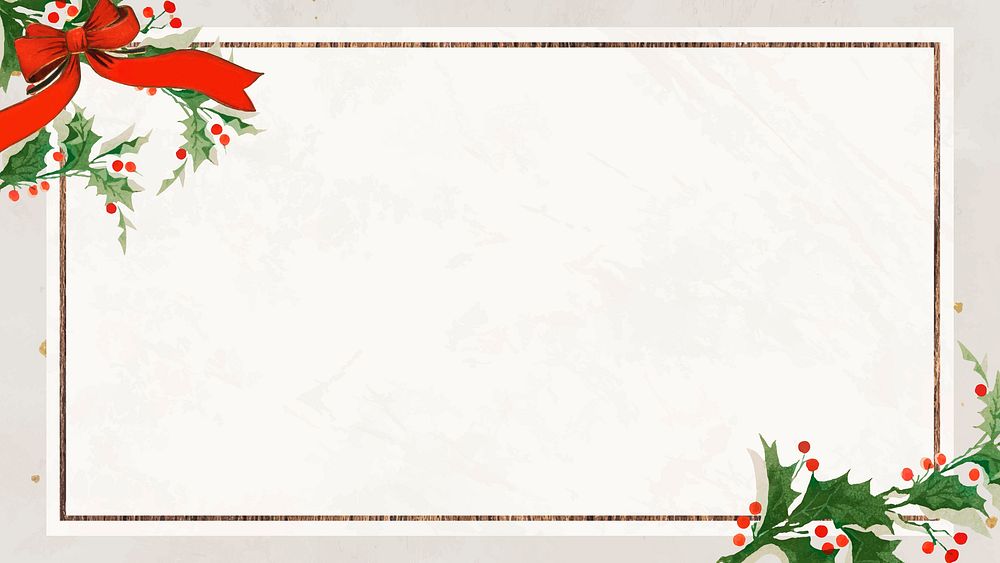 Blank festive rectangular Christmas frame background vector