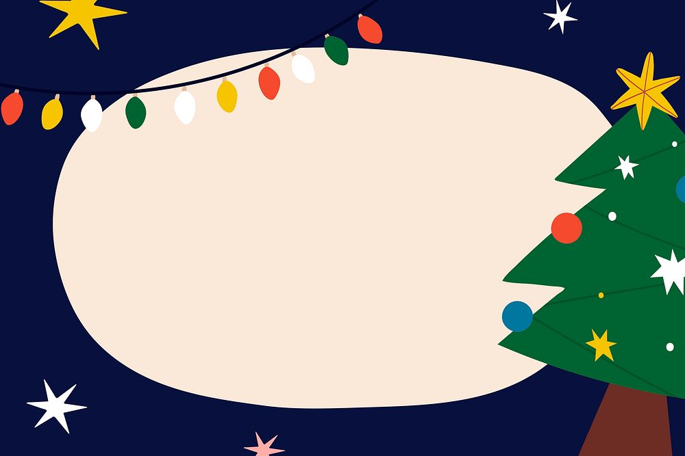 Festive oval Christmas frame vector