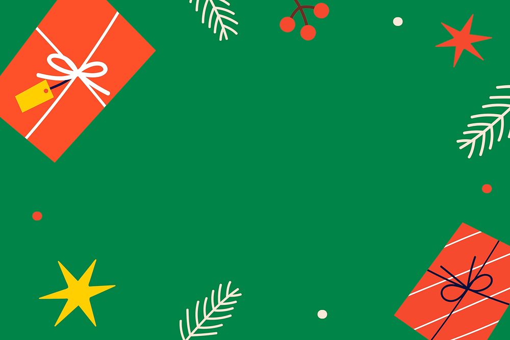 Green Christmas frame design vector