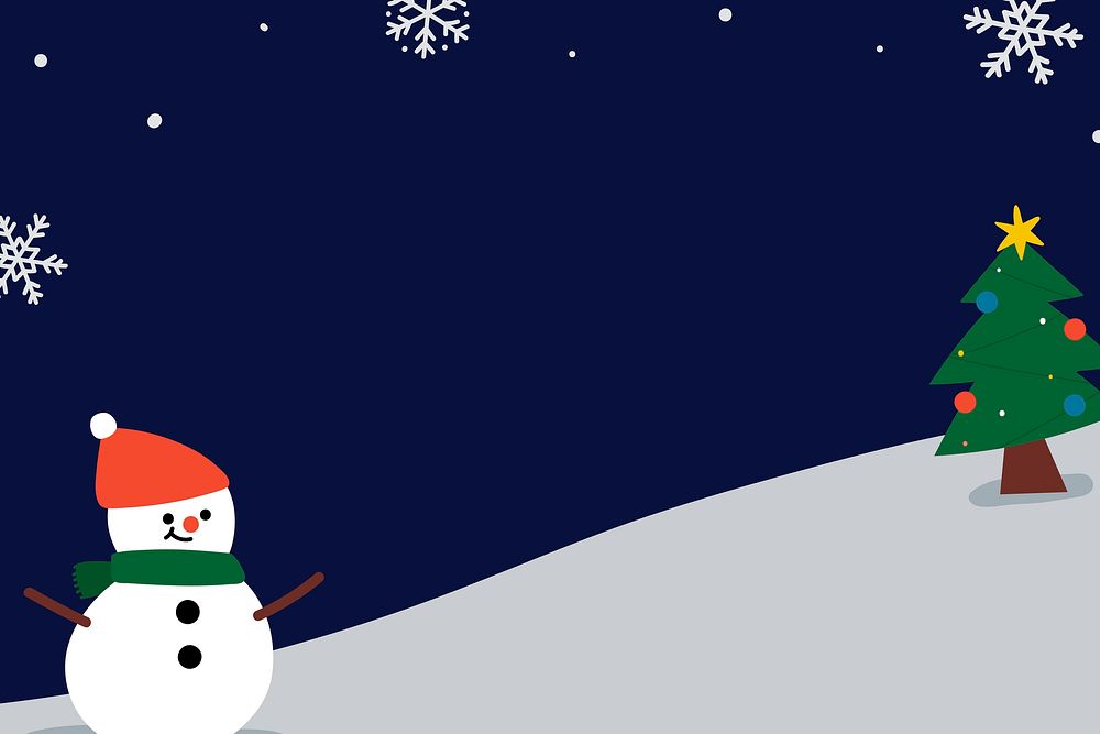Festive Christmas snowman frame vector