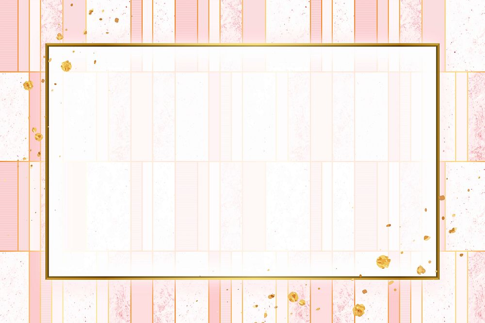 Shiny gold frame on a brick patterned background