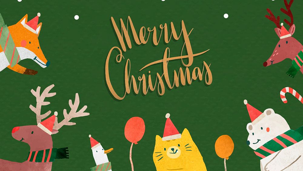 Green Christmas greeting card vector