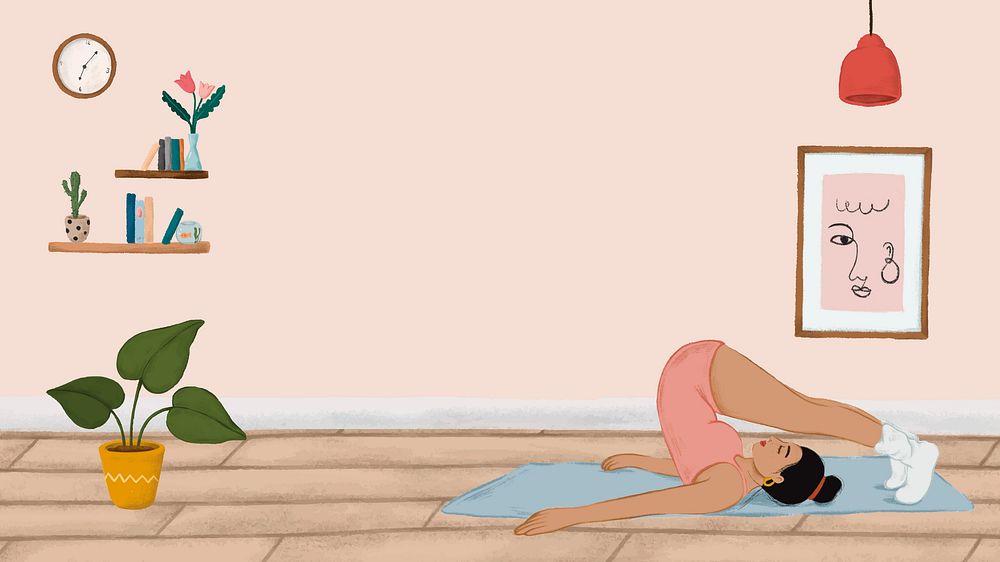 Girl doing a Halasana yoga pose sketch style vector