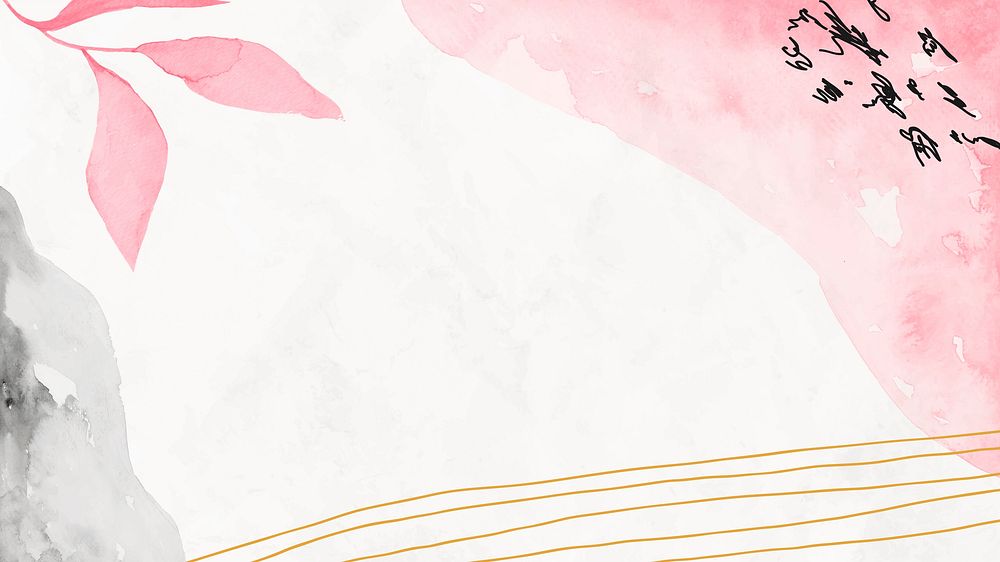 Pink watercolor floral background vector