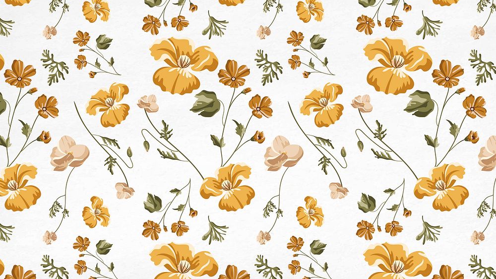 Beautiful yellow flower seamless pattern vector