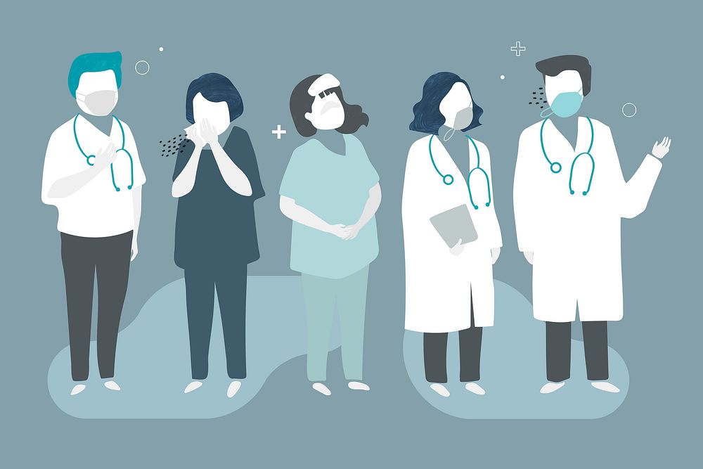 Doctors and patients characters vector