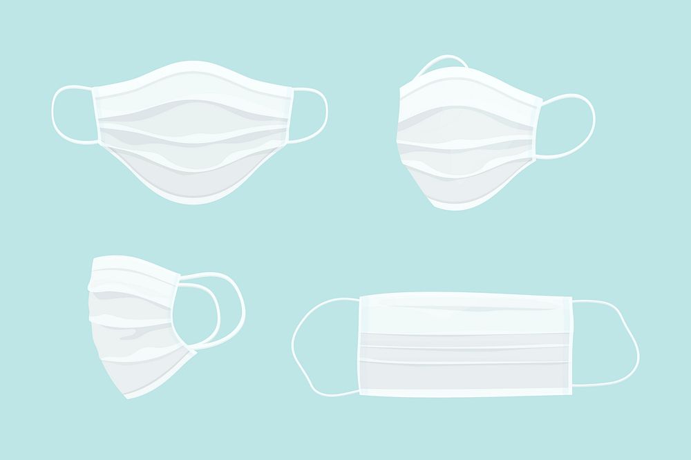 Surgical face mask set vector