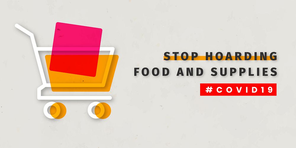 Stop hoarding food and suplies covid-19 vector 