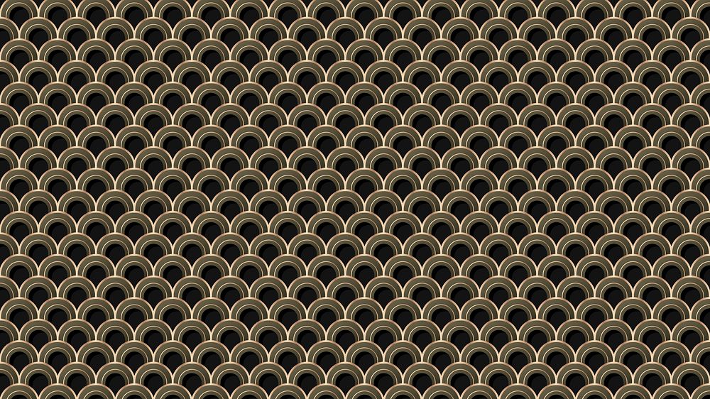Seamless golden Japanese patterned background design resource
