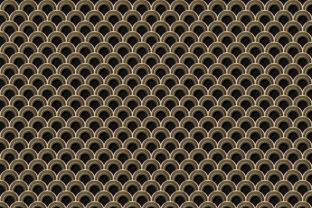 Seamless golden Japanese patterned background design resource vector
