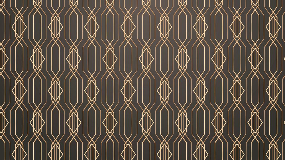 Golden geometric pattern on a gray background 