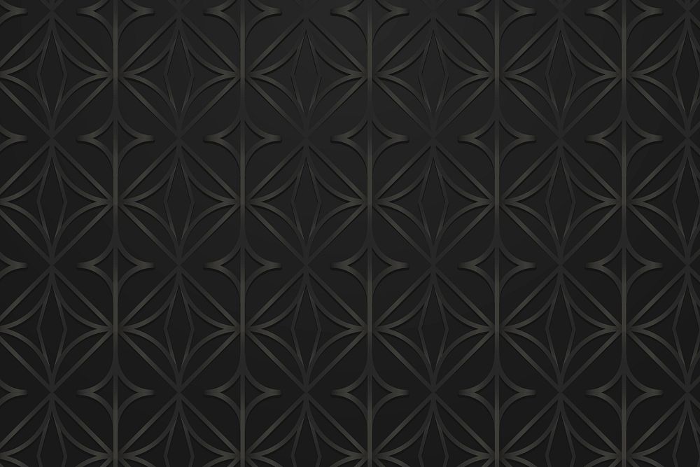 Seamless black round geometric patterned background design resource vector