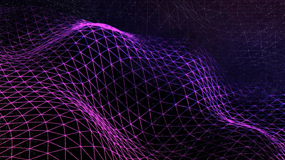 Purple 3D background, abstract wave pattern