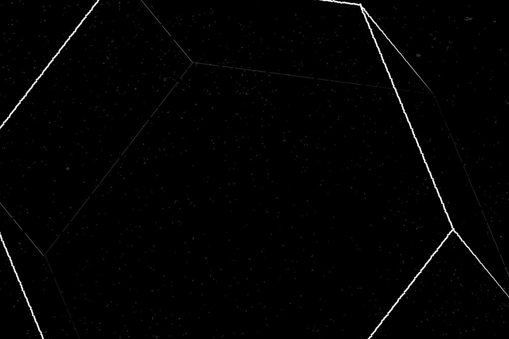 White geometric hexagonal prism on black background vector