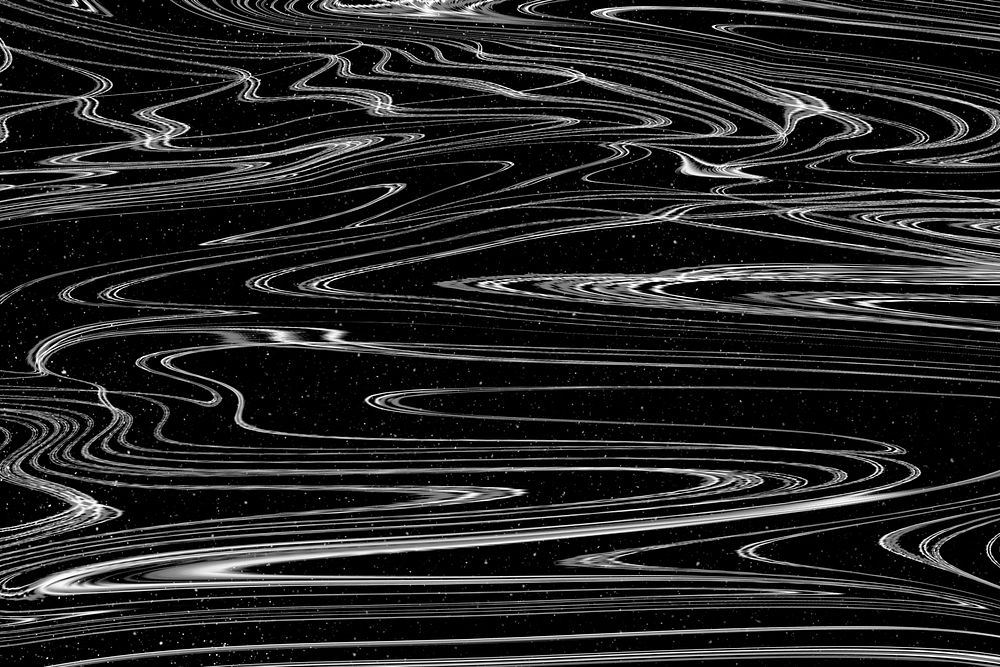 White glitch wave effect on a black background
