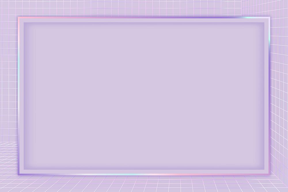 Purple vector 3D grid patterned frame
