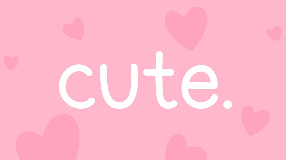 White cute typography on a pink background vector