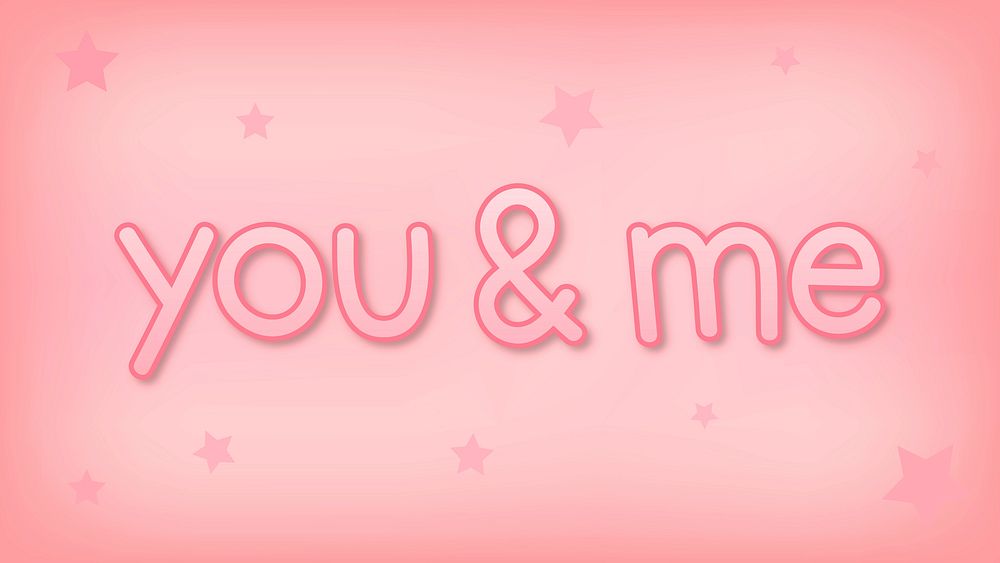 Pink you&me typography on a pink background vector