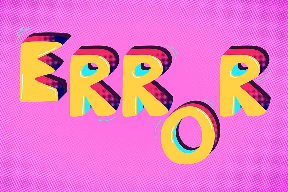 Error funky word typography vector