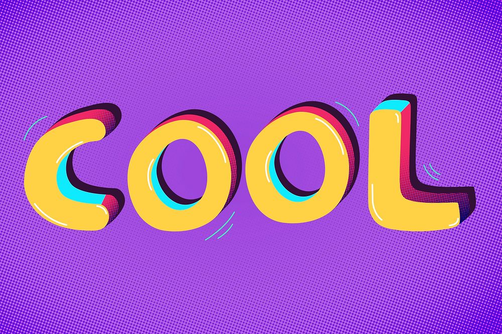 Cool funky word typography psd