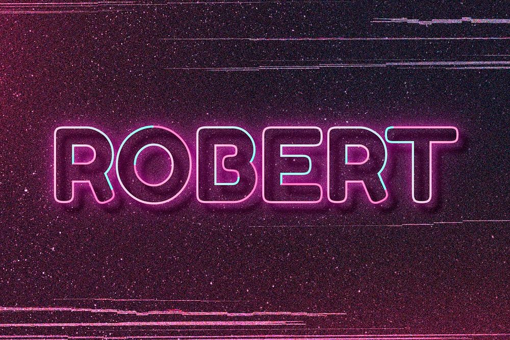 Robert neon name font typography vector