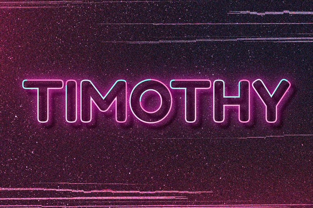 Timothy neon name font typography vector