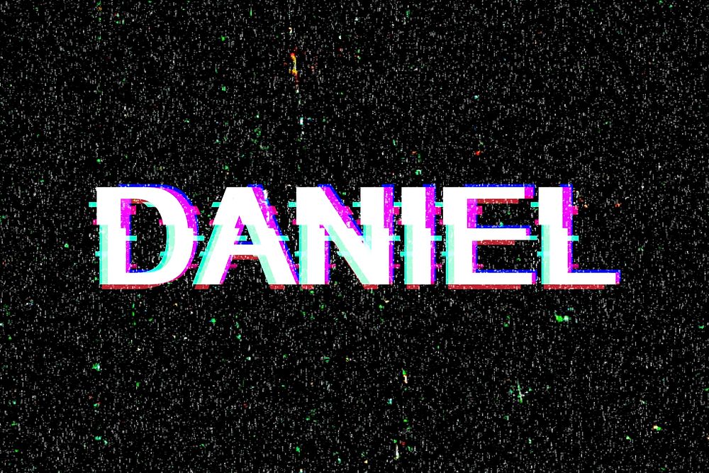 Daniel male name typography glitch effect