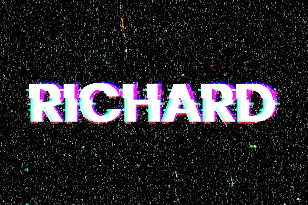 Richard name typography glitch effect