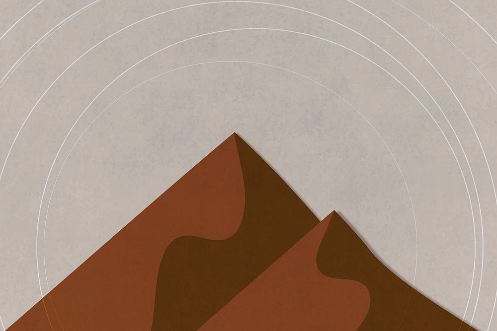 Retro color mountains vector geometric minimalist vintage poster style