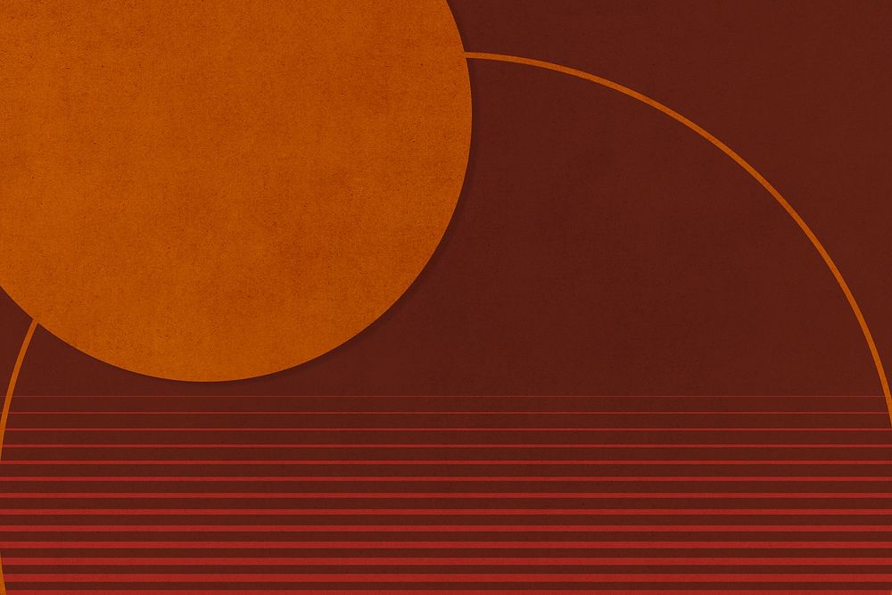 PSD retro color sun landscape geometric minimalist vintage poster style