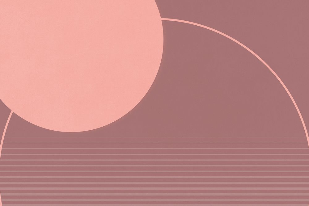 Geometric circle pink wallpaper vintage minimal poster style retro