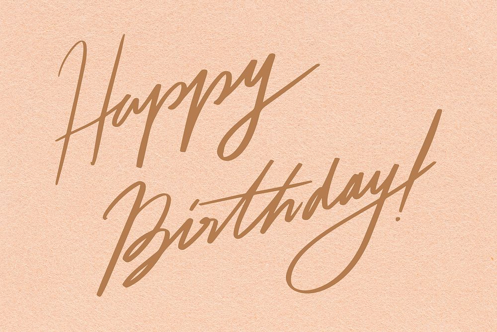 Happy birthday cursive calligraphy psd typography