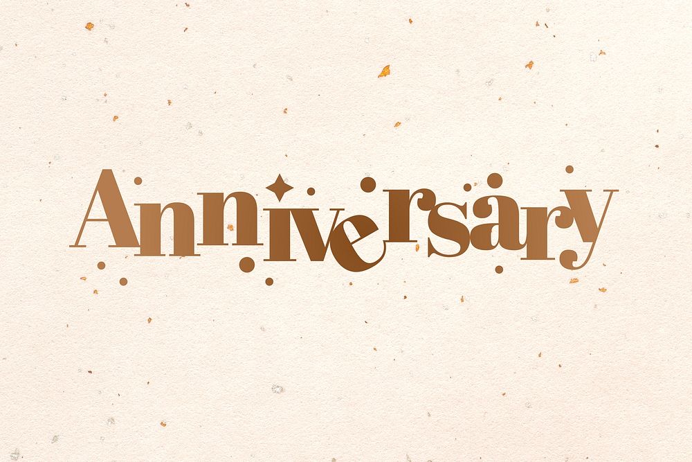 Gold anniversary word psd calligraphy typography