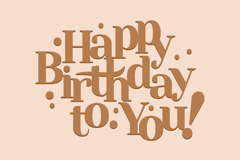 Gold Happy birthday to you card vector