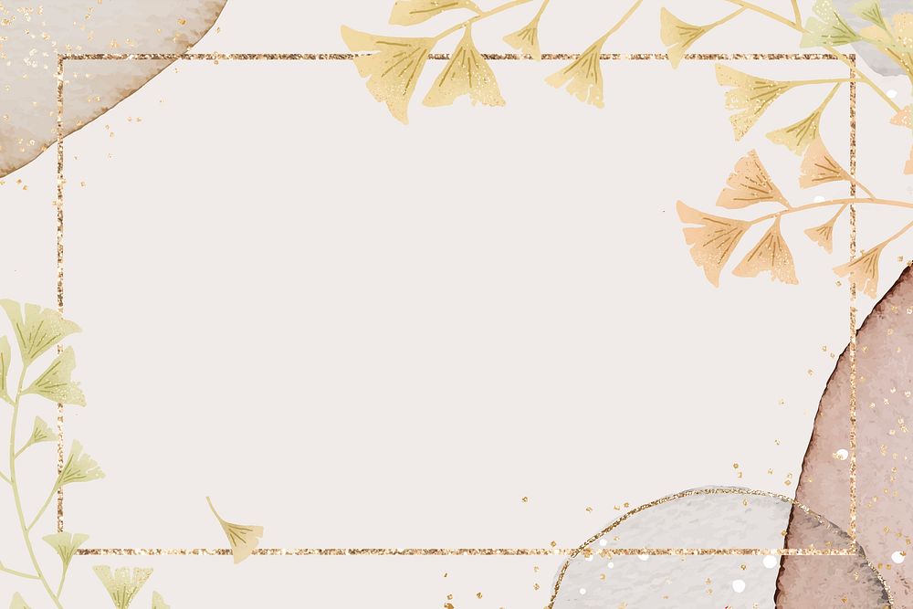 Floral frame gold psd color stained wallpaper