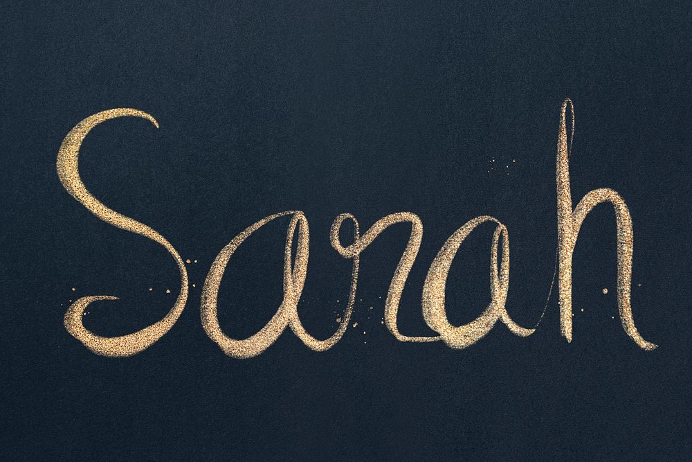 Sarah shimmery psd gold font typography