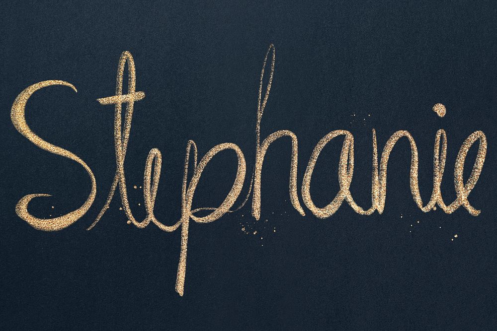 Stephanie sparkling psd gold font typography