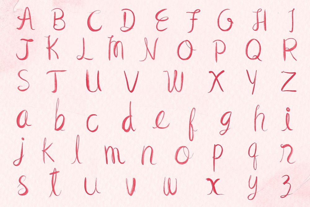 Brush stroke alphabet calligraphy psd set typography