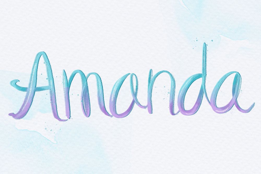 Amanda two tone psd name typography