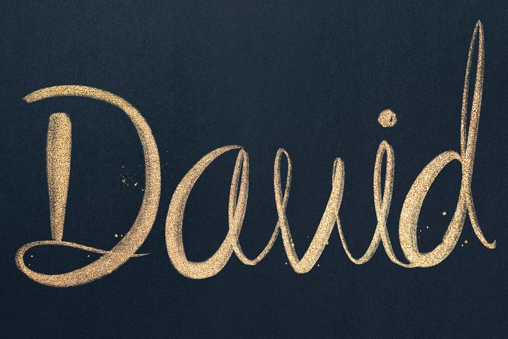 David name sparkling psd gold typography
