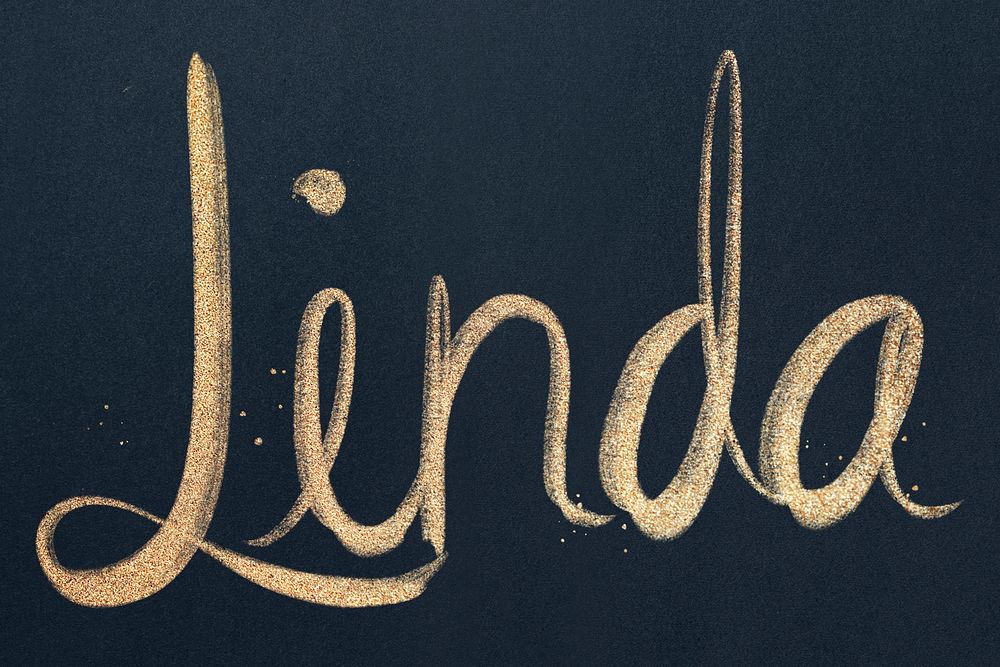 Linda sparkling gold font psd typography