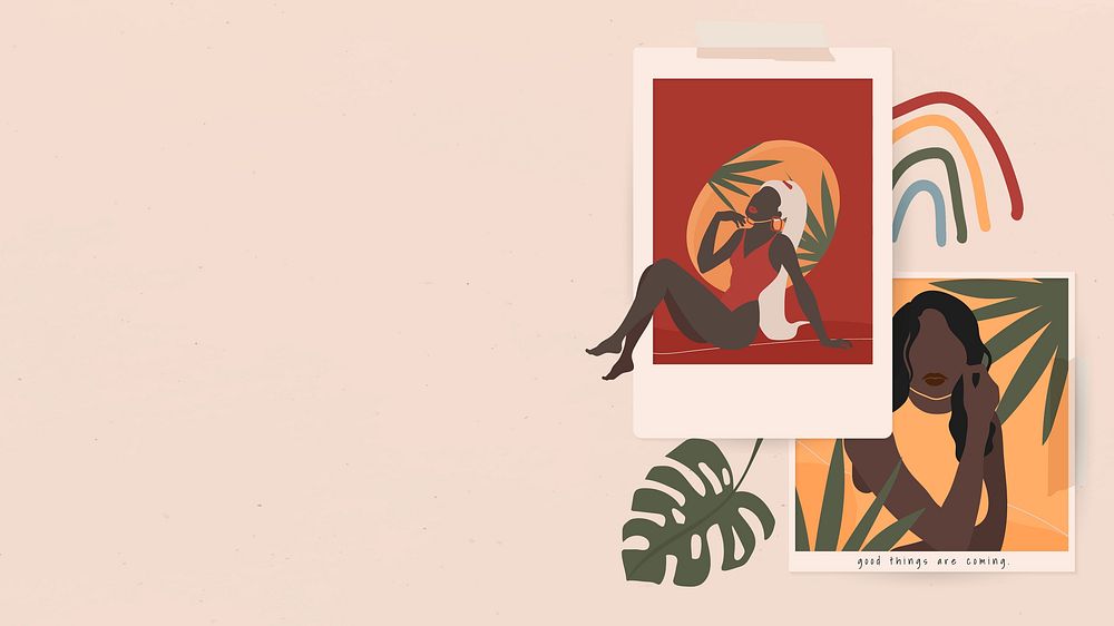 Women enjoy summertime social template illustration